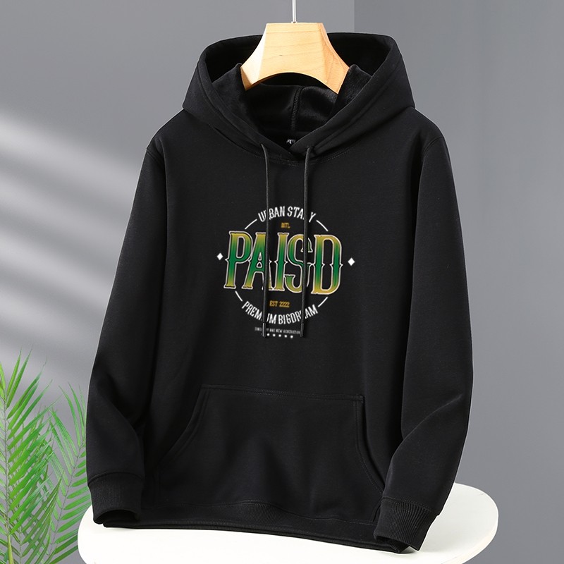 加肥加大码男卫衣套头长袖连帽衫宽松休闲加绒加厚潮牌春秋冬外套