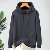 宽松胖子运动休闲长袖 男卫衣套头连帽衫 潮外套 加肥加大码 春秋薄款