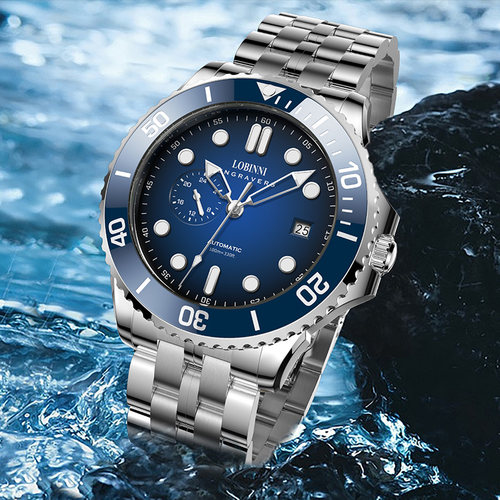 罗宾尼潜水运动夜光手表男款机械