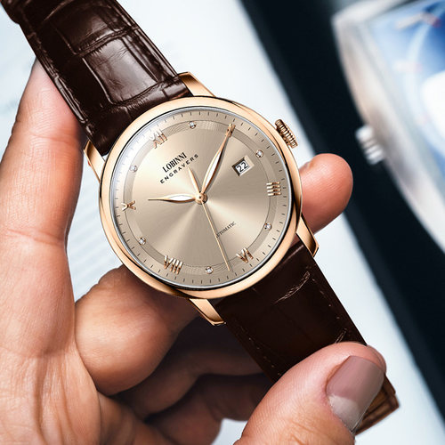 罗宾尼夜光休闲男士简约机械表