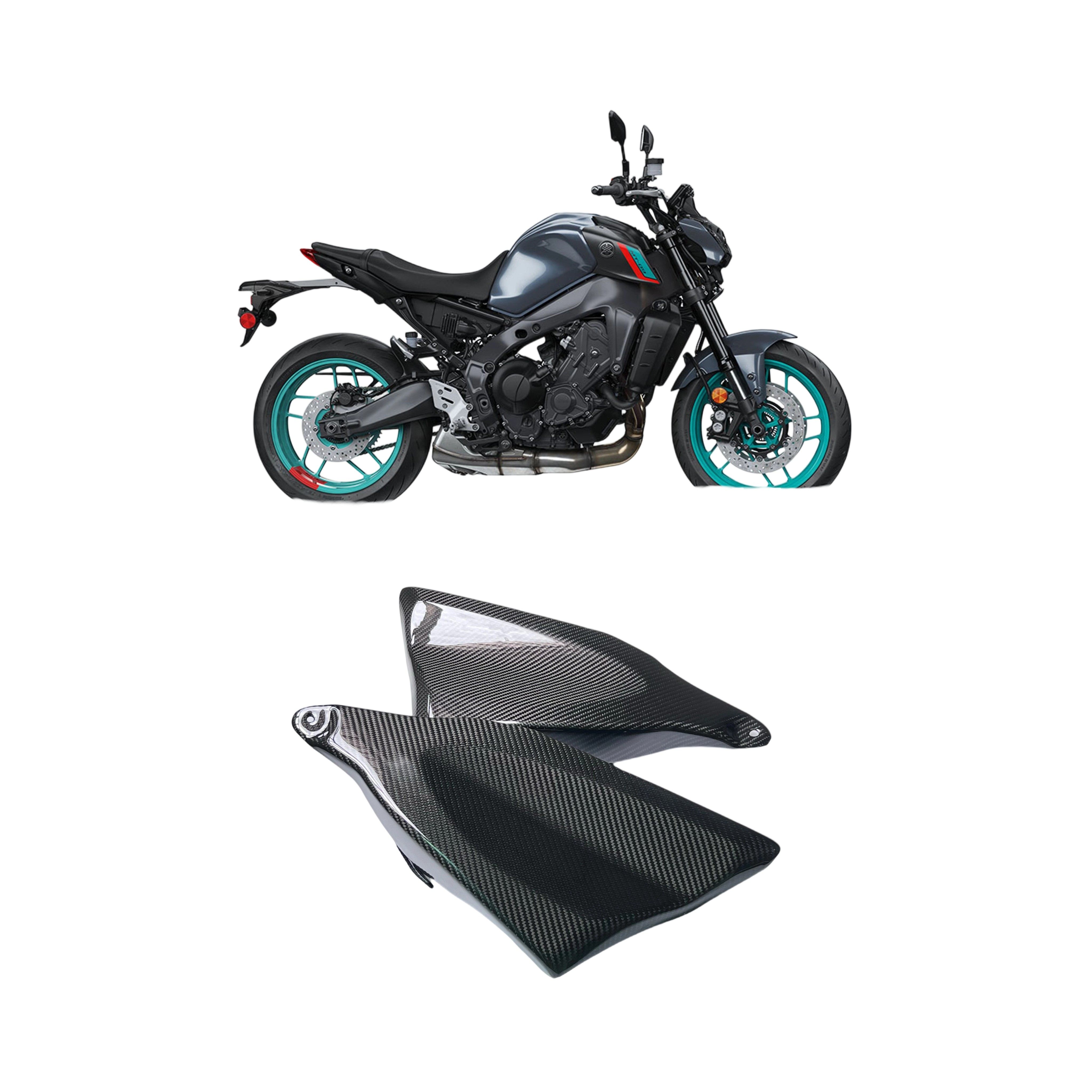 适用雅马哈MT09 MT-09SP侧板保护 改装碳纤维车身架填充侧板保护