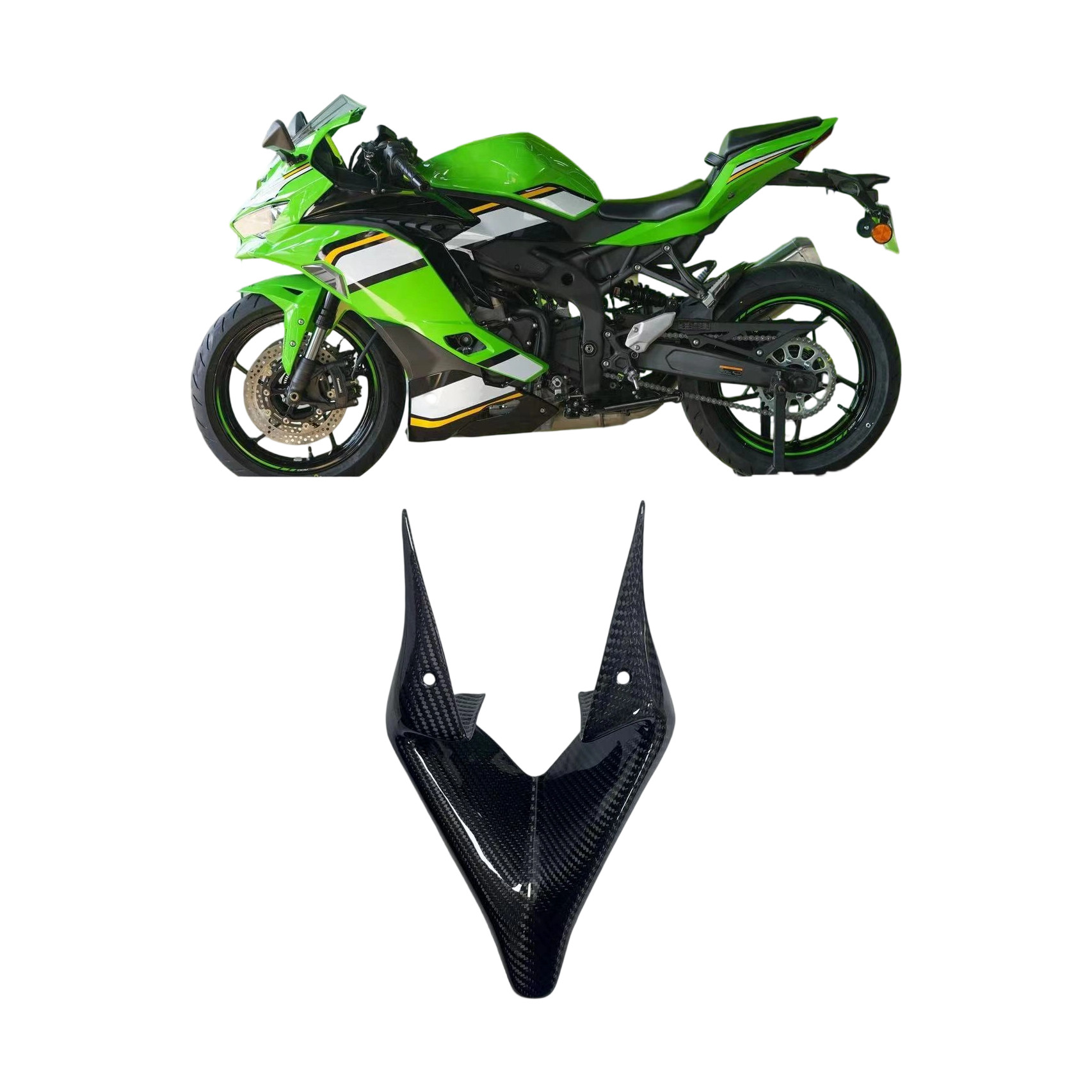 适用川崎ZX-25R ZX-4R ZX-4RR 改装碳纤维进气口装饰板 无损安装
