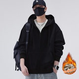 爆版加绒加厚开衫连帽卫衣男冬季百搭休闲拉链帽衫外套，男装卫衣，奇怪漫猴工厂店