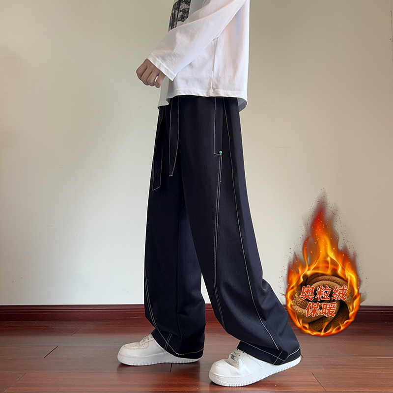 【98】L-9XL三防阳离子加绒保暖牛仔裤男士直筒裤休闲裤阔腿，男装牛仔裤，奇怪漫猴工厂店