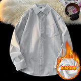 主推款2025新款秋冬季加绒衬衫男士长袖加绒保暖衬衣男士，男装衬衫，奇怪漫猴工厂店