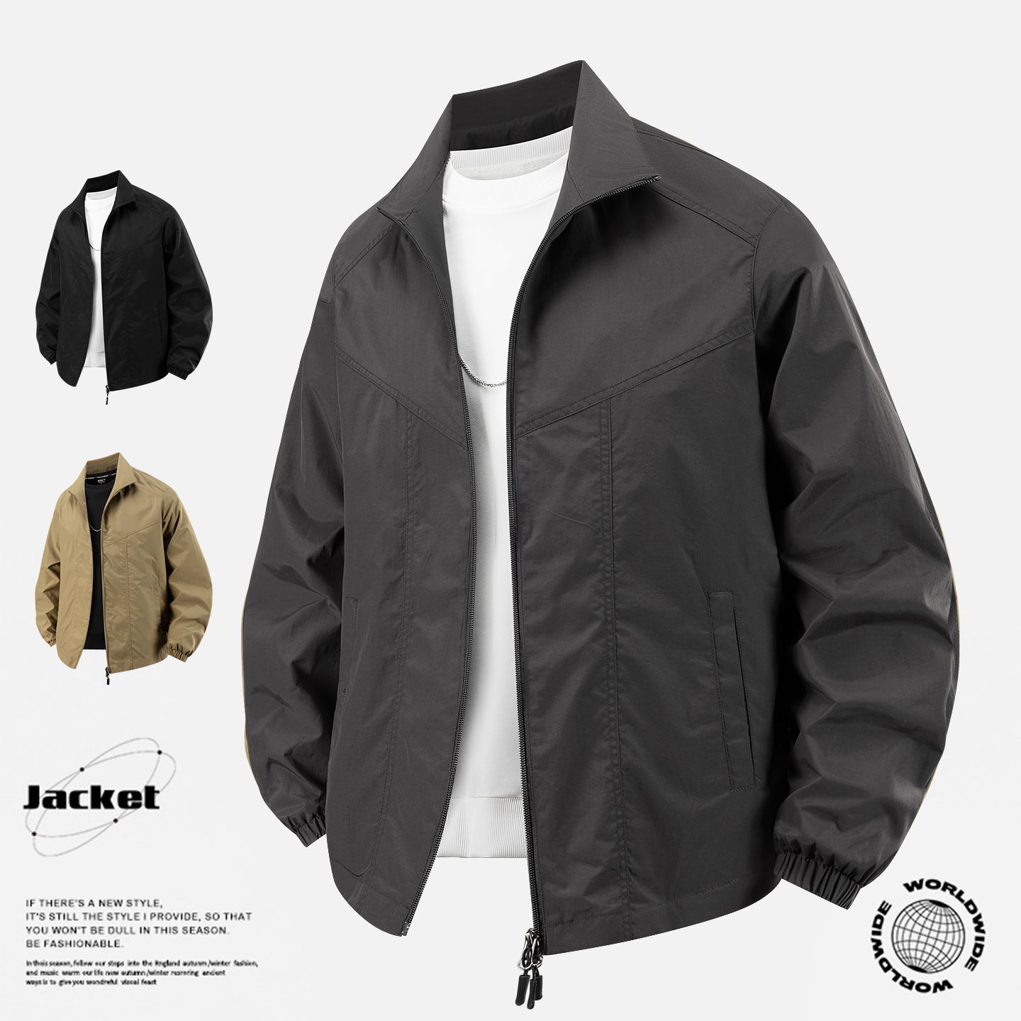 青少年拼接反光休闲外套男春秋款拼接春季棒球服男款春装男装新款，男装夹克，奇怪漫猴工厂店