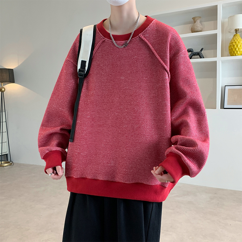 卫衣男圆领2025新款春秋纯色圆领卫衣男宽松情侣款卫衣韩版潮流上，男装卫衣，奇怪漫猴工厂店