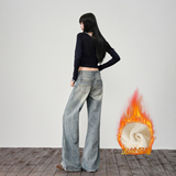 复古蓝厚绒加长