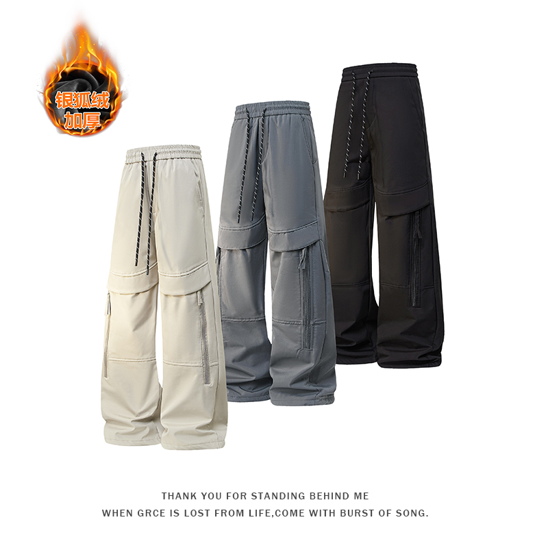2025冬季新款面层：聚酯纤维100%K1935J加绒-特P40控78，男装休闲裤，奇怪漫猴工厂店