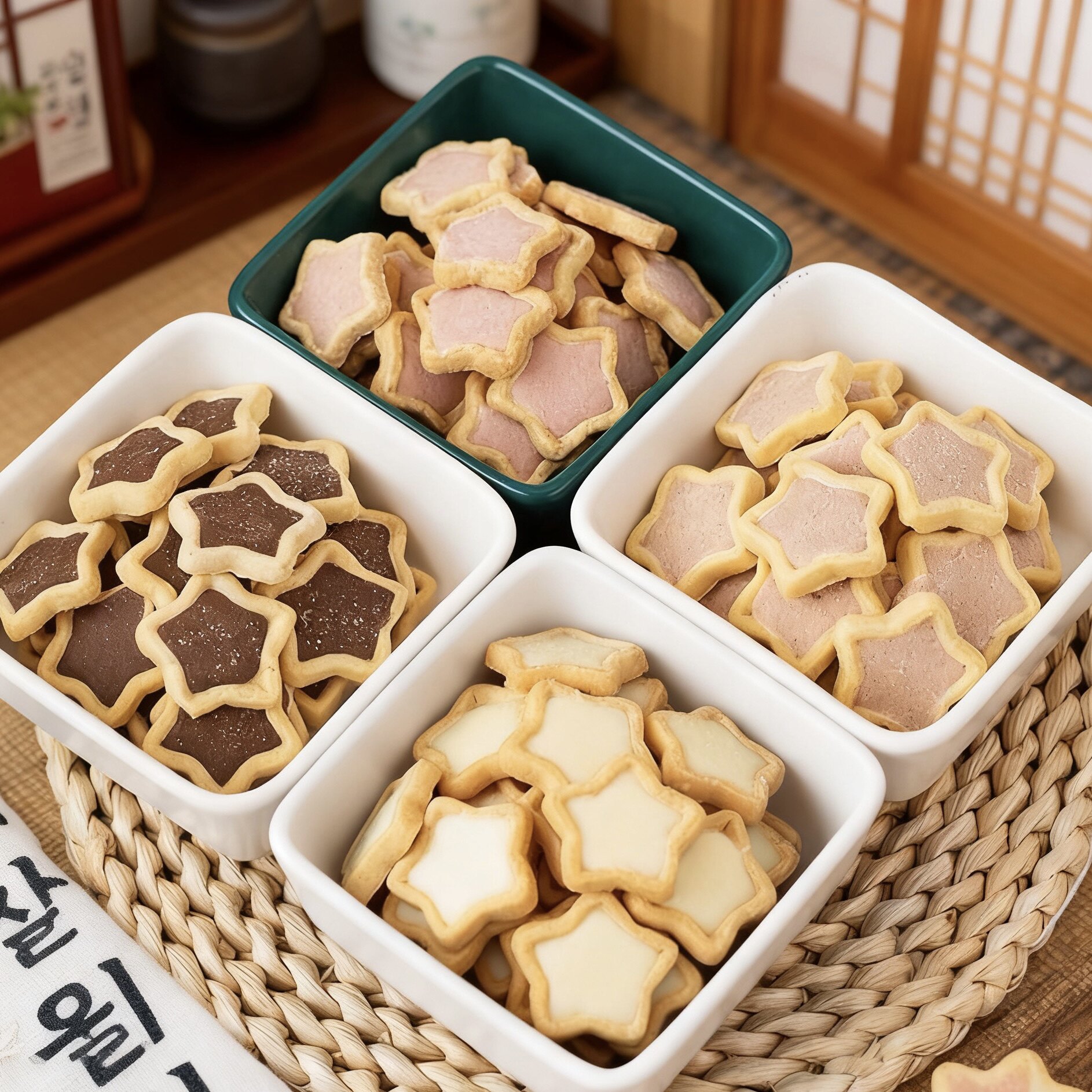 星星饼干蛋糕装饰五角星形状夹心烘焙纸杯小蛋糕点缀配件插牌装饰