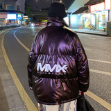 922P140控价188冬装新款港风亮色反光印花棉衣男宽松外套，男装棉衣，电商A436