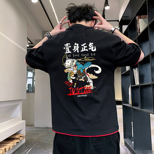 主推2024新款潮休闲假两件潮牌纯棉t恤男夏 A436-2110-P30图片