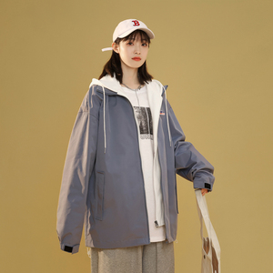 2024春秋季新款潮牌连帽休闲假两件夹克外套男女 A436-2123-P75图片