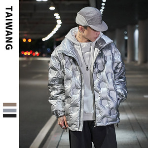 927 冬装新款90%白鸭绒潮牌亮面羽绒服男宽松外套图片