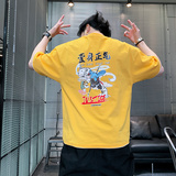 主推2024新款潮休闲假两件潮牌纯棉t恤男夏A436-2110-P30，男装T恤，电商A436