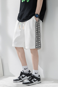 2023新款韩版潮牌华夫格手工编织带休闲五分短裤男 A436-511-P32图片