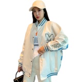 外套2023春秋休闲棋盘格棒球服宽松学生中性夹克A436-5760-P88，男装夹克，电商A436