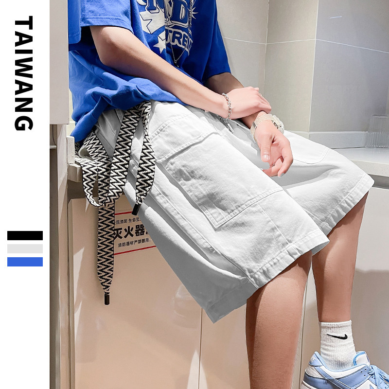 夏季工装短裤男潮流宽松休闲克莱因蓝五分裤A436-5235-P58控价78,男装休闲裤,电商A436