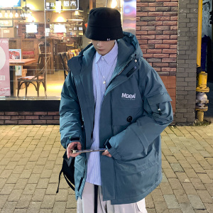 918 冬季新款港风90%白鸭绒羽绒服男炫彩外套图片