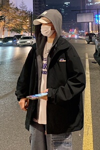 2024新款潮牌宽松休闲男士克莱因蓝假两件外套男 A436-2123-P75图片