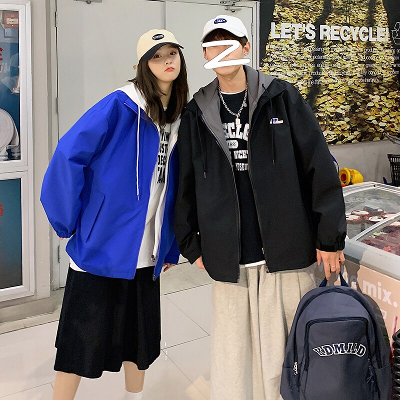 2022港风情侣外套男潮春秋新款连帽宽松韩版夹克A436-2123-P75,男装夹克,电商A436