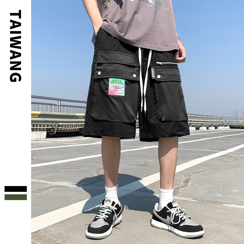 夏季复古宽松休闲裤工装机能风大口袋五分裤A436-5233-P45控价60,男装休闲裤,电商A436