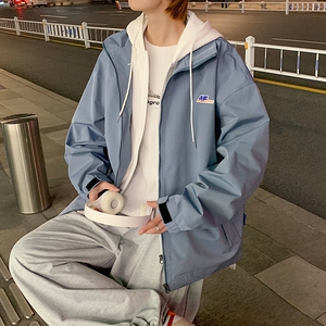2024新款潮牌宽松休闲男士克莱因蓝假两件外套男 A436-2123-P75图片