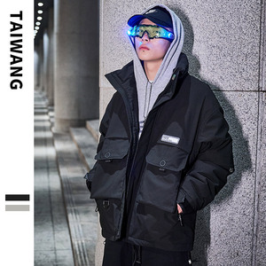 920 2020冬装新款90%白鸭绒潮牌炫彩羽绒服男外套图片