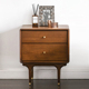 北欧表情E10床头柜中古覆古风MCM进口双抽实木边几收纳柜胡桃木色