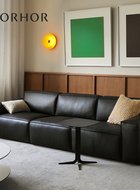 北欧表情覆古中古/进口头层牛皮/Naples大黑牛全真皮方块沙发多色