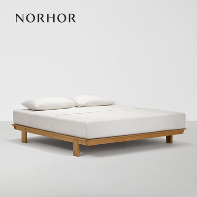 北欧表情NORHOR/素住无床头实木双人床/简约日式覆古榻榻米床架