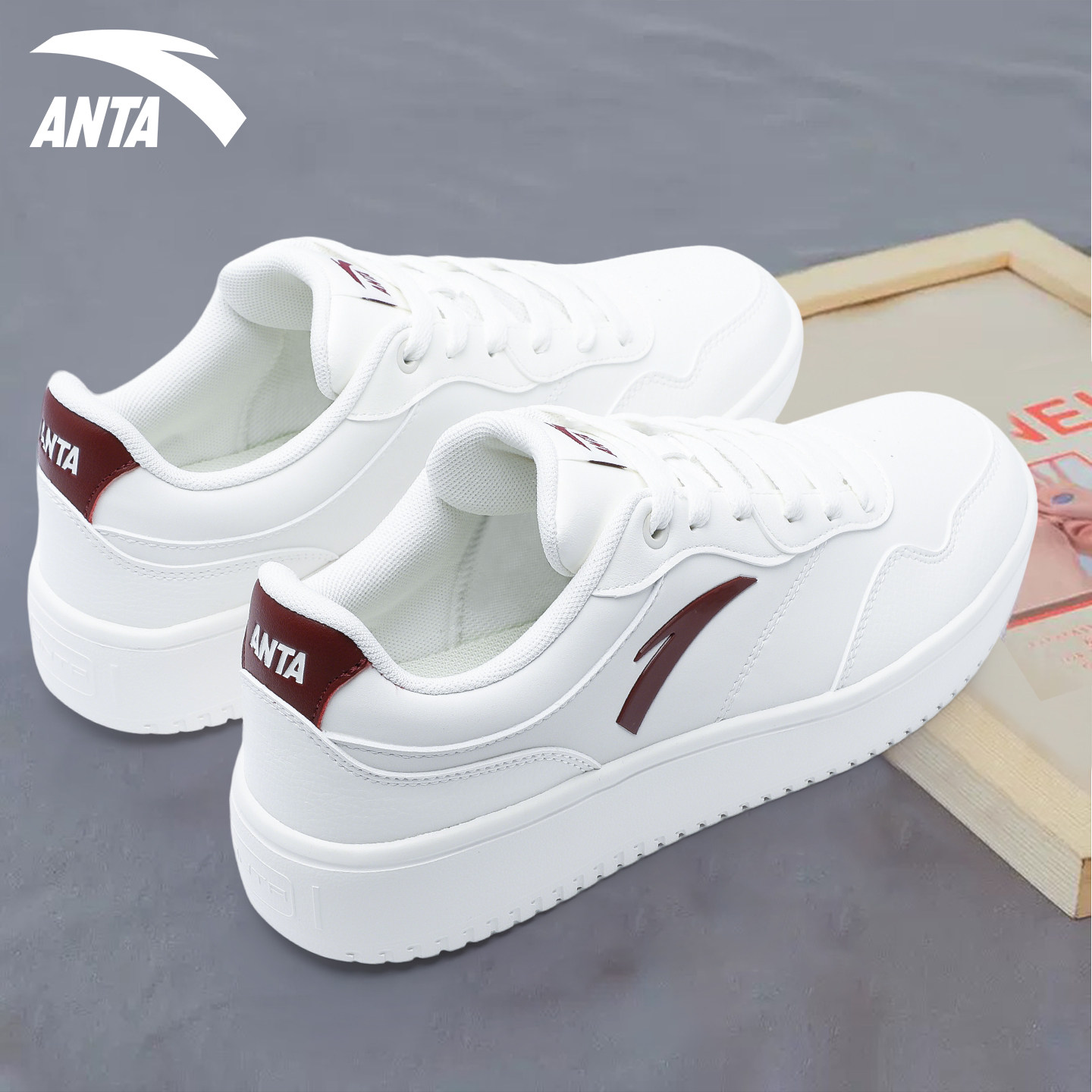 安踏男鞋板鞋2026春季新款青少年学生休闲鞋运动鞋低帮小白鞋子男