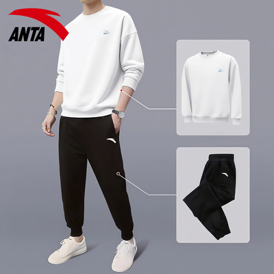 安踏运动套装男加绒保暖两件套