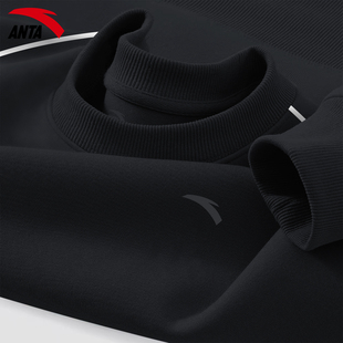 安踏卫衣男款官方正品2026新款男士青少年男士黑色内搭冬季棉上衣