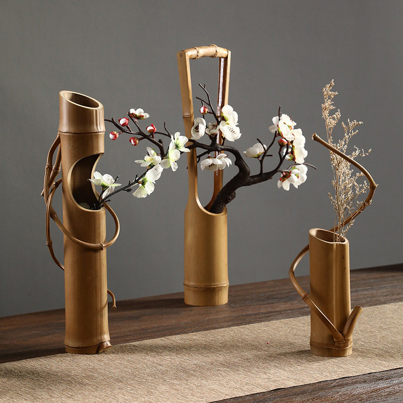 干花插花器居家花器竹一哥竹禅意