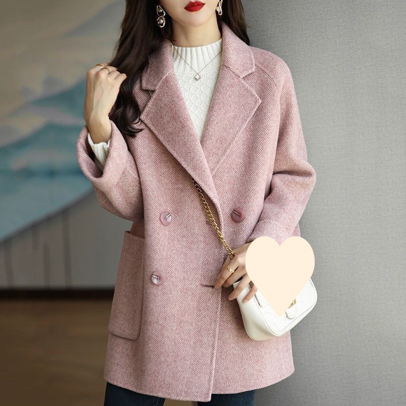 毛呢大衣女秋冬新款时尚韩版宽松显瘦百搭洋气毛呢外套