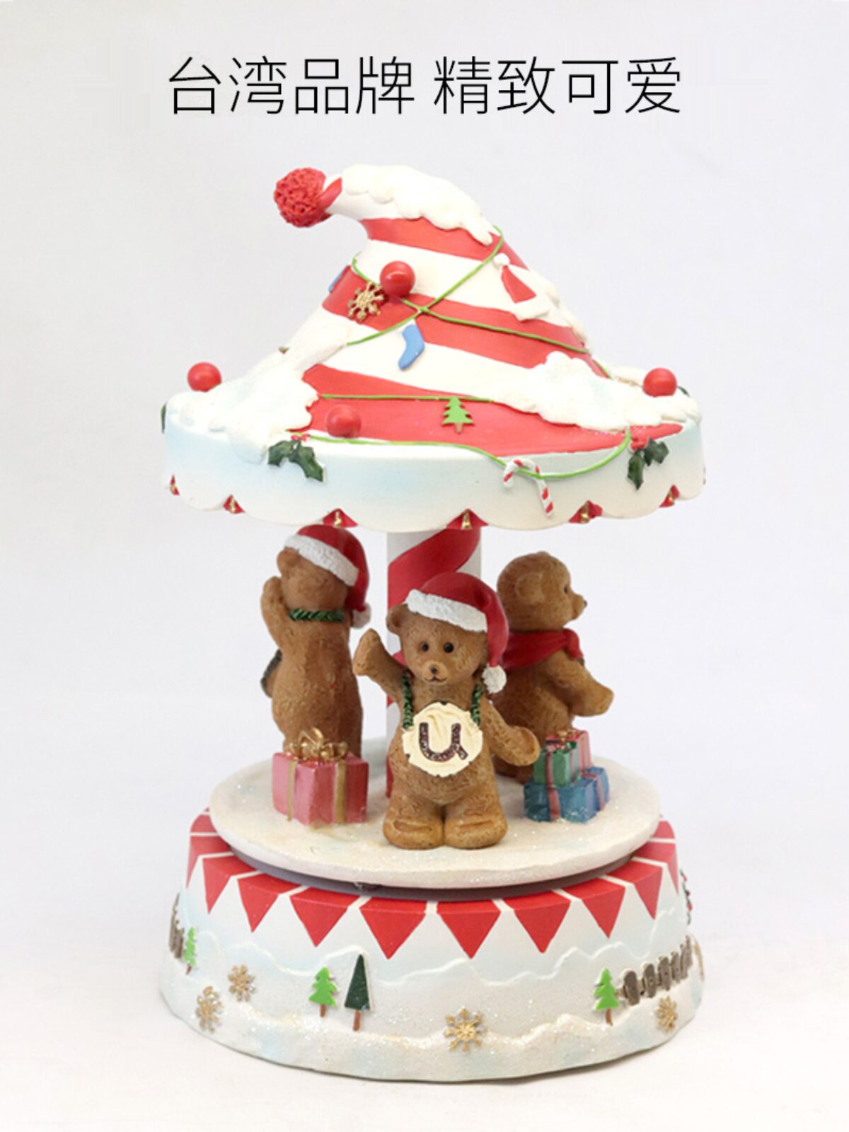 WANSHAN 귀여운 어린애 같은 즐거운 빛나는 오르골 수지 장식품은 어린이를위한 생일 기념 선물을 회전시킬 수 있습니다