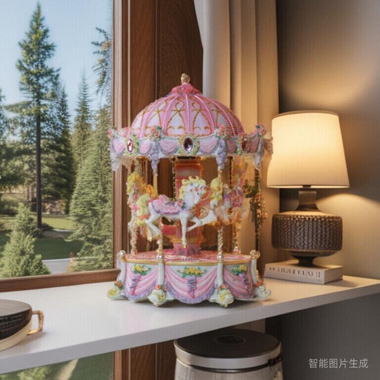 WSA万山中大款玫瑰升降灯旋转木马音乐盒天空之城精致摆饰送女生