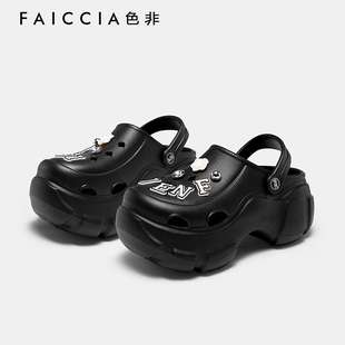 洞洞鞋女款外穿色非2023夏季新款松糕厚底凉鞋网红包头凉拖鞋B560