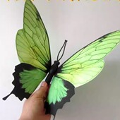 唯美绿纸艺仿真蝴蝶七夕浪漫商场装 饰摆件橱窗陈列婚庆背景墙粘贴