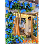 春季 饰店铺造型摆件婚庆道具橱窗陈列背景墙贴 美陈仿真蝴蝶主题装