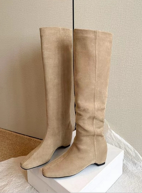 【YOON尹儿】5cm内增高时尚长筒时装靴高筒靴百搭方头秋冬6120