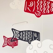 传统复古祥云鲤鱼空中动态平衡挂件吊饰手工diy无声风铃室内软装