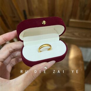 如蝶在野 古法泥鳅背~4mm宽面素圈戒指新中式复古高级感百搭指环