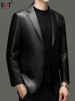 Haining genuine leather men's business casual fitted small suit, high-end sheepskin suit jacket autumn new style thumbnail 5
