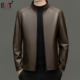 高端海宁真皮皮衣男士立领短款头层牛皮外套机车服秋冬休闲皮夹克
