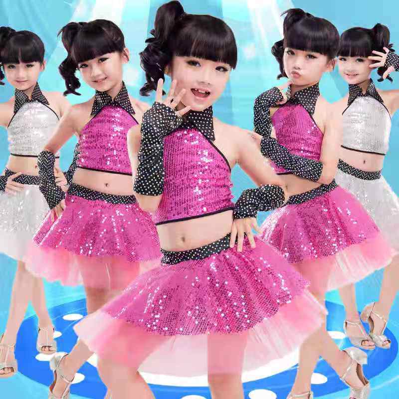 六一儿童演出舞蹈服装亮片蓬蓬裙儿童演出服