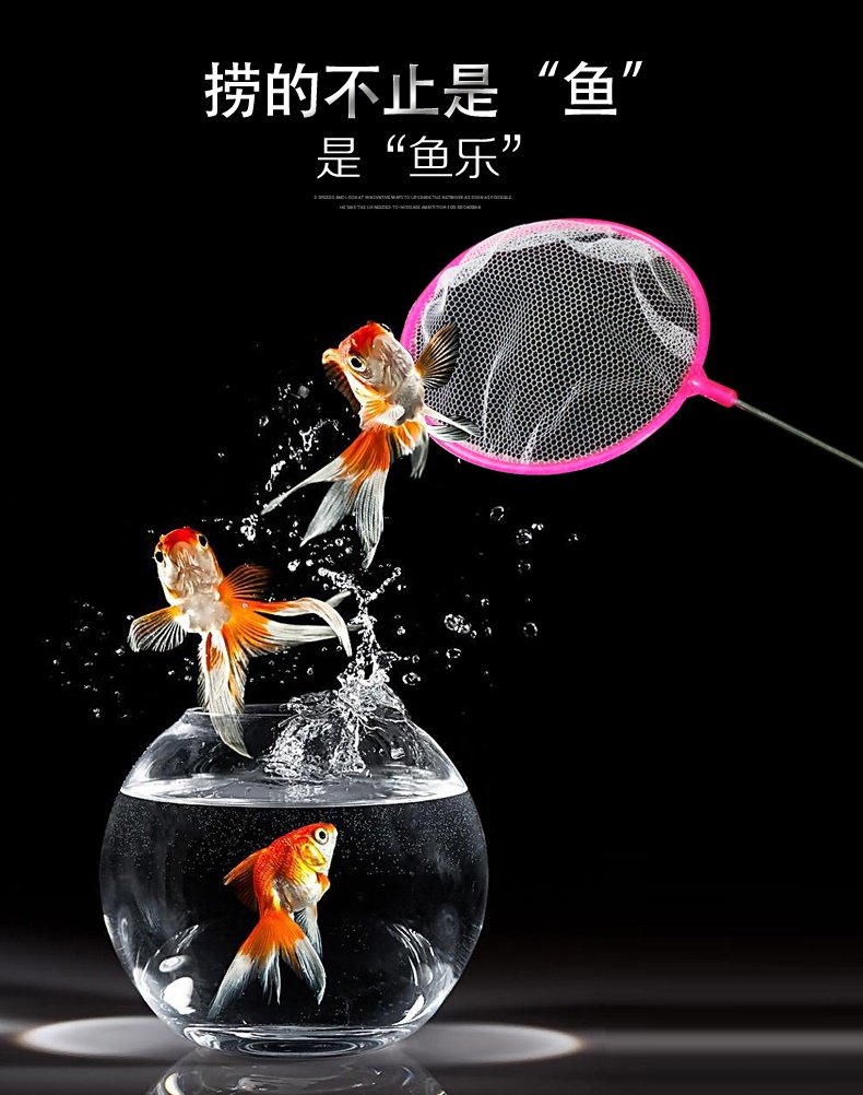 鱼缸鱼捞金鱼观赏鱼渔捞水族箱不锈钢圆方形圆形手抄鱼网虾捞