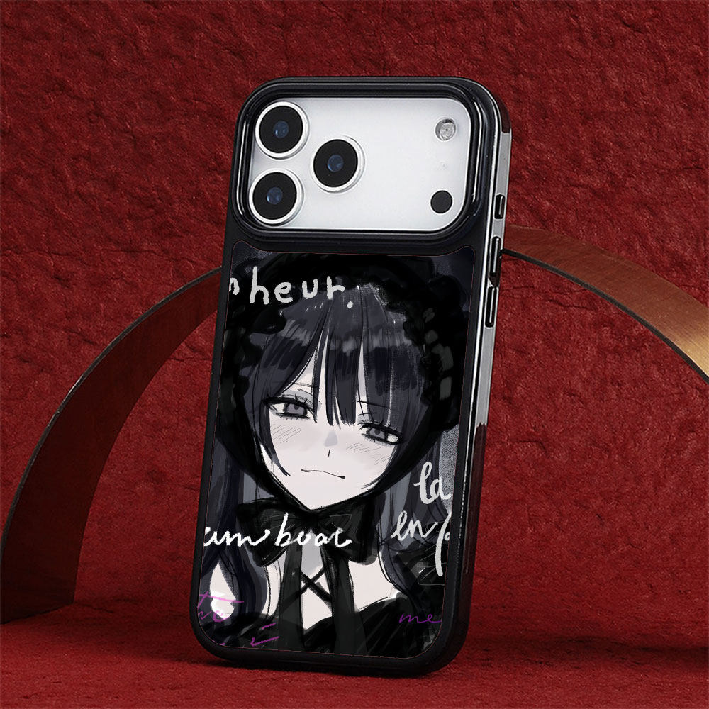 暗黑丧系日系动漫女孩小众可爱适用苹果17ProMaxiPhone16pro手机壳动漫卡通图案15透明IMD内封全包防摔保护套