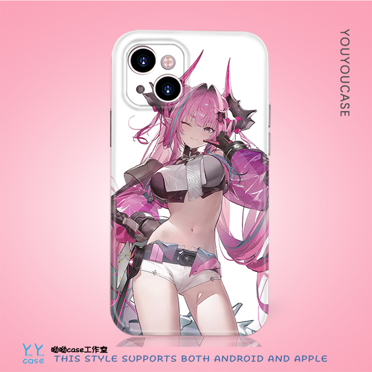 二次元个性炫酷女战士机甲女孩未来科技风适用iPhone16promax光面全包苹果15菲林华为nova7荣耀200一加手机壳